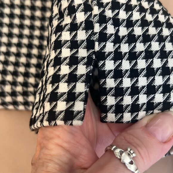 Talbots sz12 black/white check Chatham ankle pant back pockets ankle slits - Picture 10 of 13